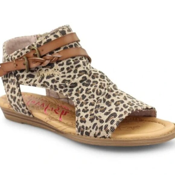 NWT Blowfish Girls Leopard Print Sandals - Size 2 - Picture 1 of 4